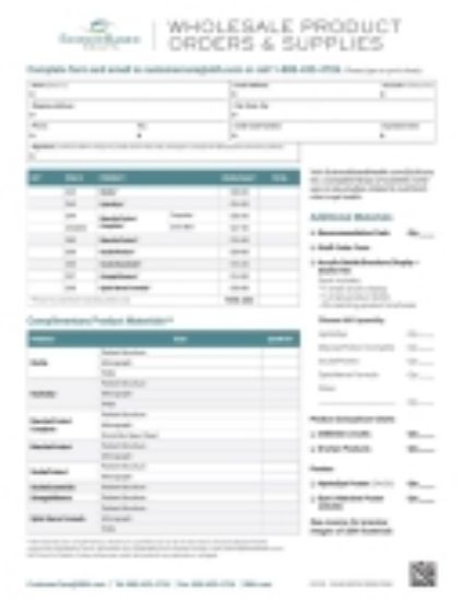 Picture of Product / Material Order Form (hardcopy)